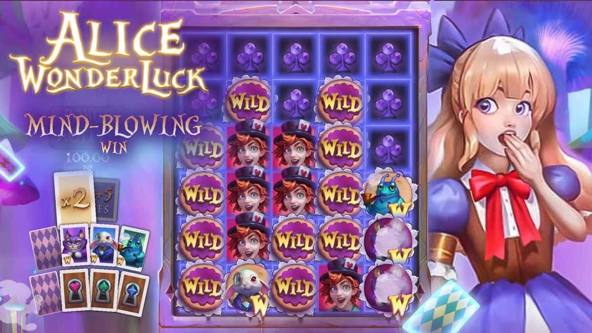 Alice WonderLuck slot machine game screenshot